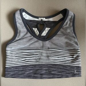 Danskin Gray & White Stripe Sports Bra, size small